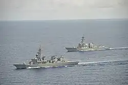 JS Akebono and USS&nbsp;Dewey on 18 October 2023.