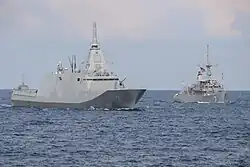 JS Kumano and USS&nbsp;Patriot, 18 November 2023.