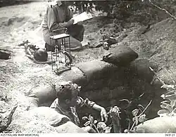 Army staff preparing for mustard gas test