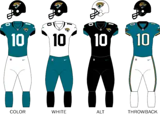 Jacksonville Jaguars uniforms
