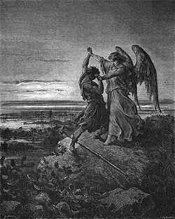 Jacob Wrestling with the Angel by Gustave Doré from La Grande Bible de Tours (1866)