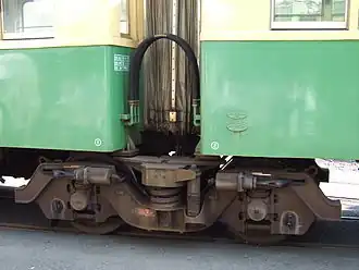 Jacobs bogie on an Enoshima Electric Railway train