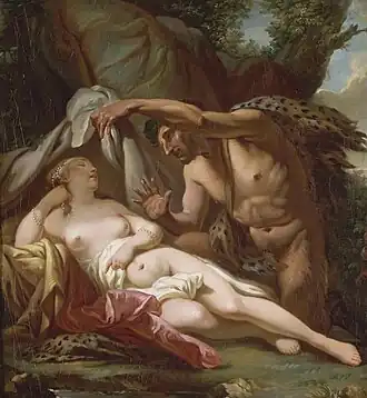 Jupiter et Antiope (1768), an early work showing the influence of Greuze[50]