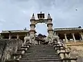 Front view with entrance steps
