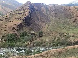 Upper Lawis River watershed, showing a jagged ridge