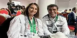 Jamal El Asri and Nabila Mounib in 2023 after El Asri succeeds Nabila Mounib as Secretary General of the PSU.