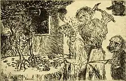 Avarice (1904) etching, 9.8 × 15&nbsp;cm, Royal Library of Belgium, Brussels