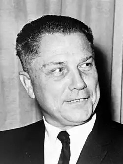 A black and white photo of Hoffa at the age of 52