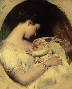Maternity Portrait of the artist's wife Elizabeth and daughter, 1852