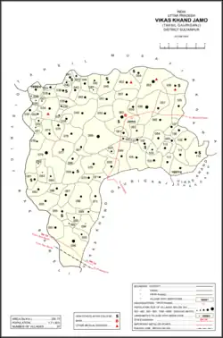 Map showing Baraulia (#088) in Jamo CD block