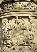 The king's Janina coat of arms with an eagle and Pogonia