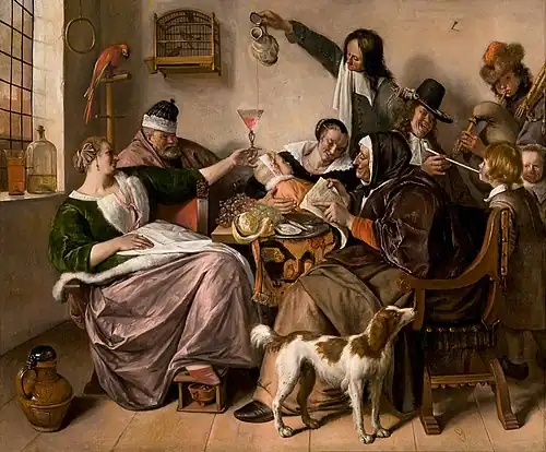Jan Steen As the Old Sing, So Pipe the Young (c. 1668–1670)