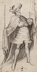 Anonymous drawing of John VIII during his visit in Buda, 1424