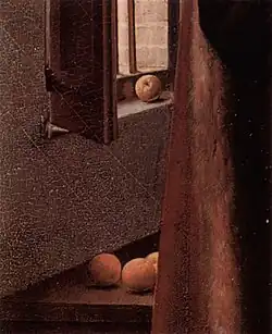 Detail of the Arnolfini Portrait by Jan van Eyck, 1434