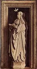 Jan van Eyck, Annunciation (Gabriel is on the opposite wing)