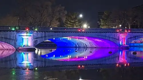 The lights under the Jefferson Blvd. bridge