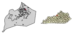 Location of Hickory Hill in Jefferson County, Kentucky