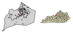 Location of Meadowview Estates in Jefferson County, Kentucky