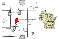 Location of Jefferson in Jefferson County, Wisconsin.