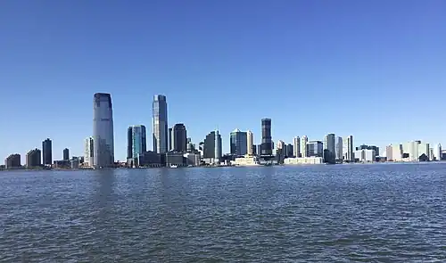 Skyscrapers in Jersey City, one of the most ethnically diverse cities in the world[161][162]