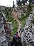 Trail to Jewel Cave's historic entrance