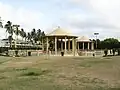 Lake and structures in the Park