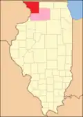 Jo Daviess between 1836 and 1837. Whiteside and Ogle counties remained temporarily attached to Jo Daviess until county governments could be organized.[10]