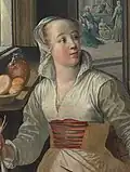 Linen partlet with ties