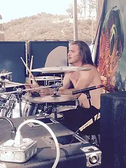 Muha performing with Jungle Rot at Mayhem Festival 2015