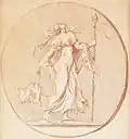 Dancing bacchante, crayon on paper, n.d.