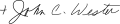 John Charles Wester's signature