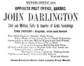 An advertisement for business shortly after its establishment