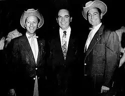 Jack Anglin (right) with Johnnie Wright and Governor of Tennessee Frank Clement