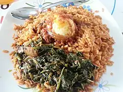 Image 33Jollof rice with vegetables and a boiled egg (from Malian cuisine)