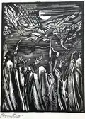 Welcoming the New Moon.[66] Etching by Joseph Budko (1888–1940)