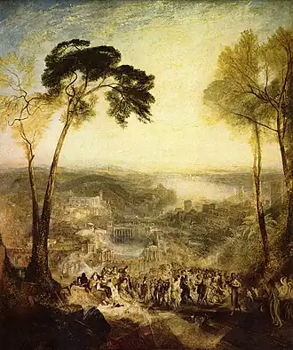 J.M.W. Turner, Phryne Going to the Public Baths as Venus: Demosthenes Taunted by Aeschines 1838