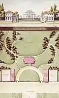 Mansion proposal, front façade and situation plan, 1796