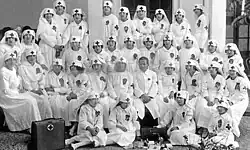 Large group of nurses in Red Cross uniforms