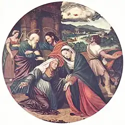 Medieval painting which is circular.