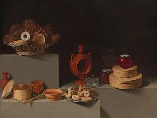 Still Life with Sweets and Pottery by Juan van der Hamen, 1627, London National Gallery.