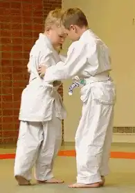 Image 19Two children training in judo techniques (from Judo)