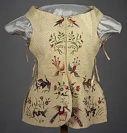 A pair of quilted linen jumps, late 17th-early 18th century