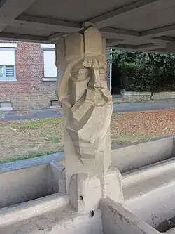 Charlemagne in the lavoir&nbsp;[nl] of Jupille-sur-Meuse, by Oscar Berchmans&nbsp;[fr], 1924