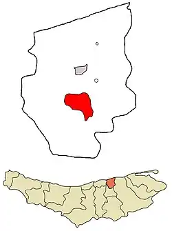 Location in Juybar County and Mazandaran Province