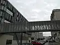Glass walkway linking the two buildings