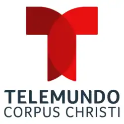 The Telemundo network logo, a T composed of two symmetrical pieces, with "Telemundo" and "Corpus Christi" in dark gray on consecutive lines.