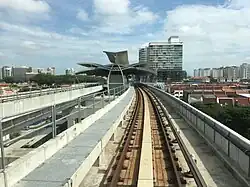 View of the station from the elevated guideway
