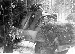 Tgb m/42 KP in later 1940s configuration, armed with a single ksp m/39 machine gun on the roof, 1948.