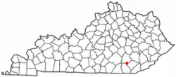 Location of North Corbin, Kentucky