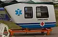 A detached ambulance cargo module for a Ka-226 at MAKS 2009